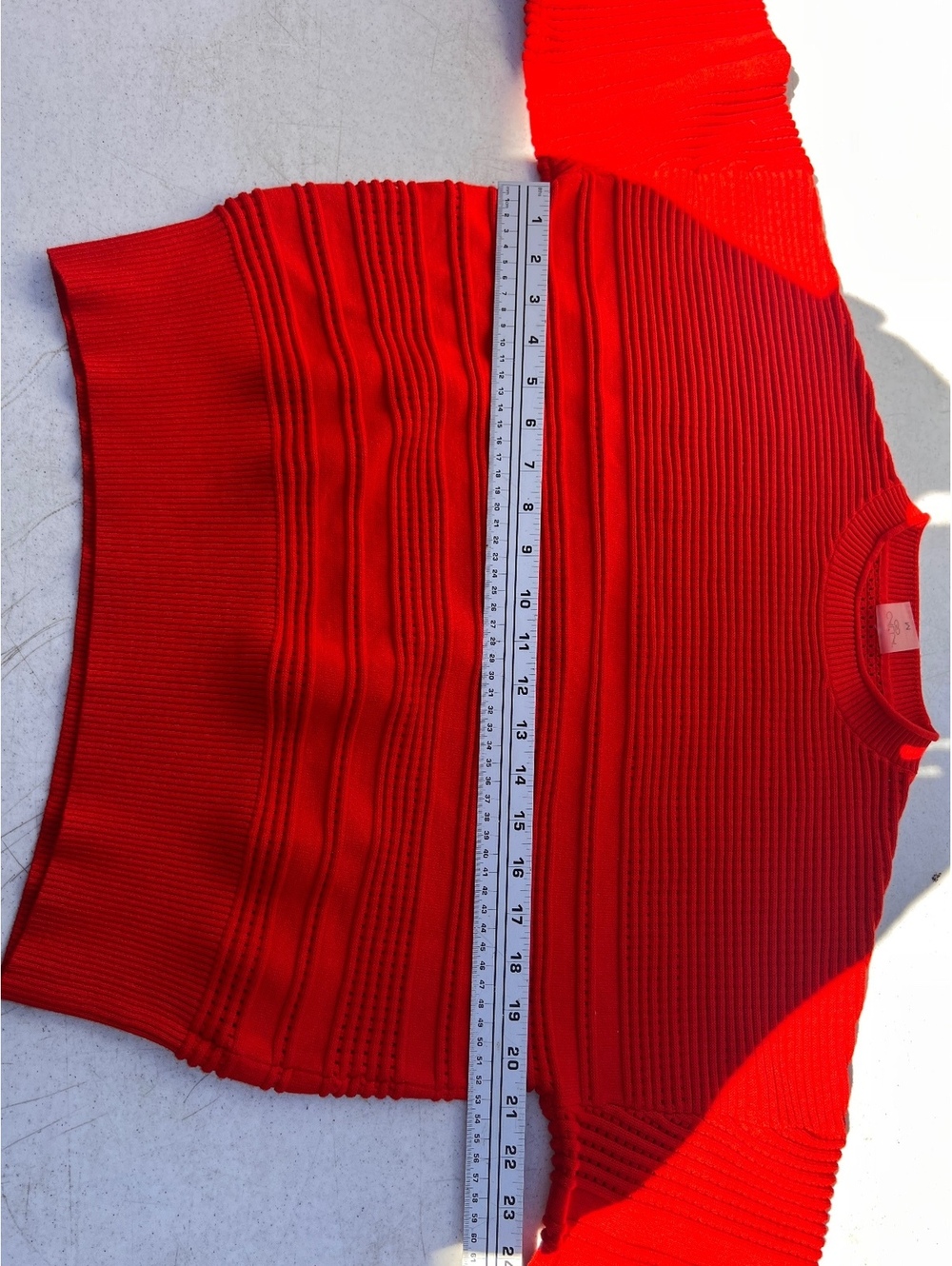 CALIA Red Open Knit Sweater Women’s M Textured Long Sleeve Pullover - Picture 7 of 7